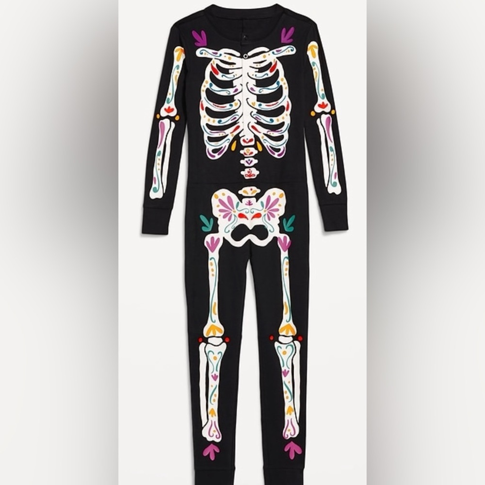 Old Navy Skeleton One Piece Snug Fit Pajamas Costume